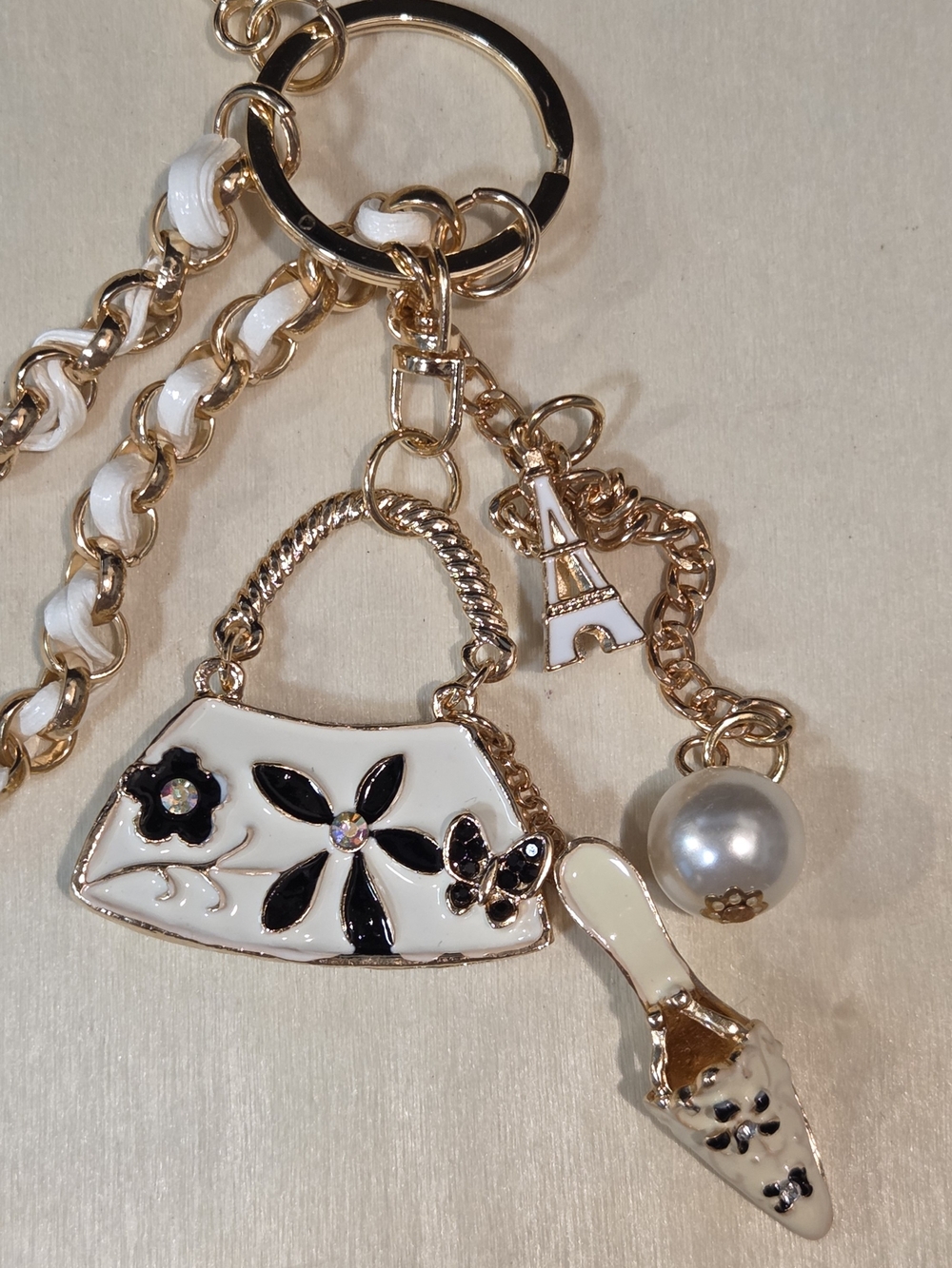 NWT Boutique Paris Eiffel Tower Purse Charm Bling